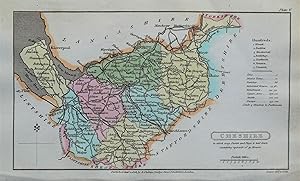 Antique Map CHESHIRE, Capper Original Hand Coloured Antique County Map 1808