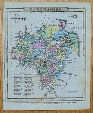 Antique Map DEVON, George Gray, Original Hand Coloured 1824