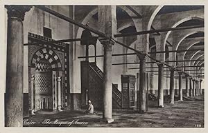 Cairo The Mosque Of Amrow Antique RPC Postcard