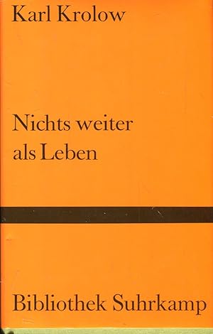 Seller image for Nichts weiter als Leben. Neue Gedichte mit einem Anhang "ber ein eigenes Gedicht" for sale by Versandantiquariat Brigitte Schulz