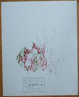 Imagen del vendedor de Original-Zeichnung in Zusammenarbeit mit "Meta-Matic No. 13" von JeanTinguely (1959). Anllich: DADA HEUTE 18.3 bis 6.5. 1984 Bonner Kunst-Verein. a la venta por Antiquariat am St. Vith