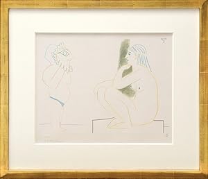 Bild des Verkufers fr (Artist and Model Sitting.) Untitled from Suite de 15 dessins de Picasso. zum Verkauf von Peter Harrington.  ABA/ ILAB.