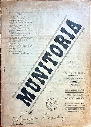 Seller image for Munitoria Revista Cultural Pedagogica for sale by Chaco 4ever Books