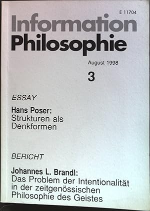 Imagen del vendedor de Strukturen als Denkformen: in - Information Philosophie Nr. 3/98. a la venta por books4less (Versandantiquariat Petra Gros GmbH & Co. KG)