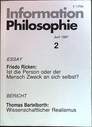 Bild des Verkufers fr Ist die Person oder der Mensch der Zweck an sich selbst?: in - Information Philosophie Nr. 2/97. zum Verkauf von books4less (Versandantiquariat Petra Gros GmbH & Co. KG)