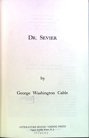 Imagen del vendedor de Dr.Sevier. a la venta por books4less (Versandantiquariat Petra Gros GmbH & Co. KG)