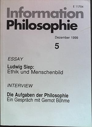 Immagine del venditore per Ethik und Menschenbild: in - Information Philosophie Nr. 5/99. venduto da books4less (Versandantiquariat Petra Gros GmbH & Co. KG)