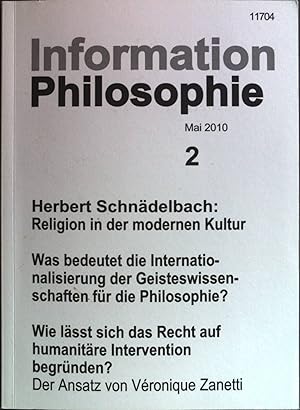 Immagine del venditore per Religion in der modernen Kultur: in - Information Philosophie Nr. 2/10. venduto da books4less (Versandantiquariat Petra Gros GmbH & Co. KG)