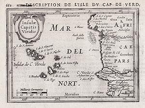 Imagen del vendedor de Insulae Capitis Viridis" - Cape Verde Cabo archipelago islands Atlantic Ocean map Karte carte a la venta por Antiquariat Steffen Vlkel GmbH