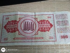 100 Dinara Schein Jugoslawien
