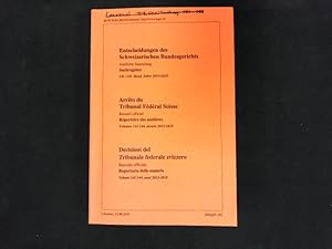 Bild des Verkufers fr Entscheidungen des Schweizerischen Bundesgerichts amtliche Sammlung. Sachregister, 141 - 144 Band, Jahre 2015 - 2018 / Arre?ts du Tribunal Fe?de?ral Suisse. Repertoire des matieres / Decisioni del Tribunale Federale Svizzero. Repertorio delle materie. zum Verkauf von Antiquariat Bookfarm