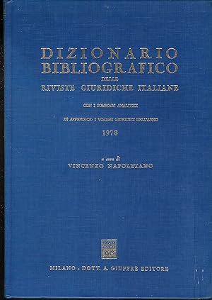 Bild des Verkufers fr Dizionario bibliografico delle riviste giuridiche italiane 1978 zum Verkauf von MULTI BOOK