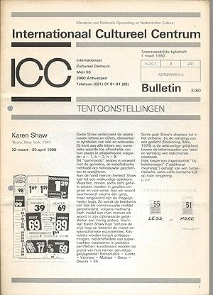 Bild des Verkufers fr ICC / Internationaal Cultureel Centrum - Tweemaandelijks Tijdschrift - Maart 1980 zum Verkauf von The land of Nod - art & books