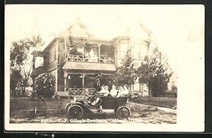 Photo Postcard Caldwell, TX, T. F. Gilleys Residence, Automobil