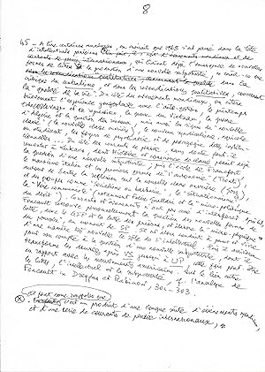 Gilles DELEUZE / Manuscrit autographe / Michel Foucault / Lukács