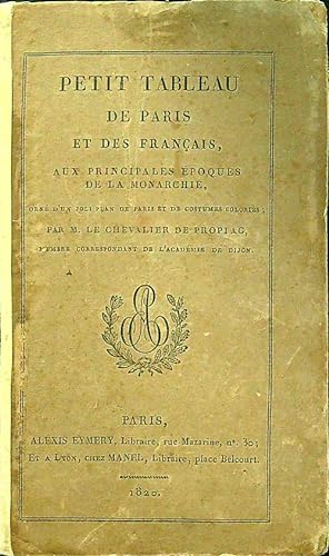 Bild des Verkufers fr Petit tableau de Paris et des francais zum Verkauf von Librodifaccia