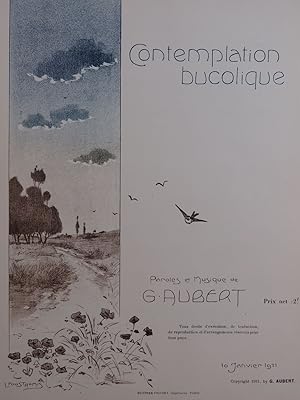Immagine del venditore per AUBERT Gaston Contemplation Bucolique Pousthomis Chant Piano 1911 venduto da partitions-anciennes