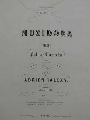 Image du vendeur pour TALEXY Adrien Musidora Polka Mazurka Piano XIXe sicle mis en vente par partitions-anciennes