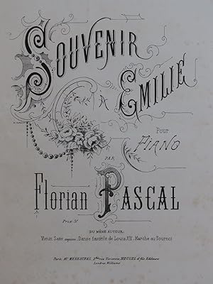 Seller image for PASCAL Florian Souvenir A milie Piano XIXe sicle for sale by partitions-anciennes