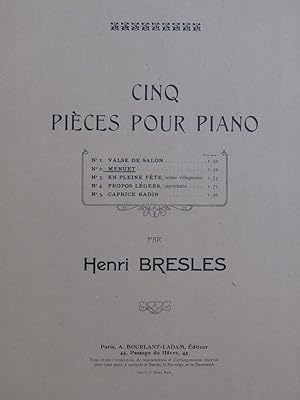 Imagen del vendedor de BRESLES Henri Menuet Piano a la venta por partitions-anciennes