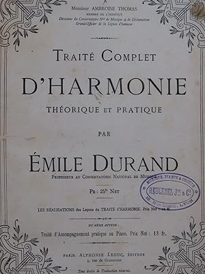 DURAND Émile Traité Complet d'Harmonie Théorique et Pratique XIXe