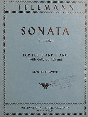 Seller image for TELEMANN G. P. Sonata in F Major Piano Flte 1974 for sale by partitions-anciennes