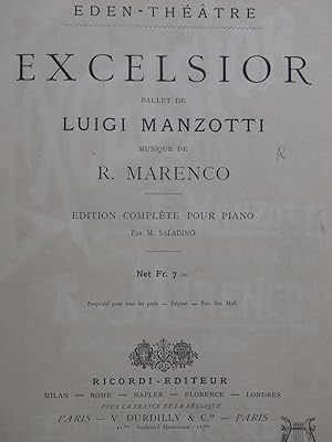 MARENCO Romualdo Excelsior Ballet Piano ca1881