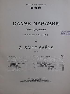 Imagen del vendedor de SAINT-SANS Camille Danse Macabre op 40 Piano 4 Mains a la venta por partitions-anciennes