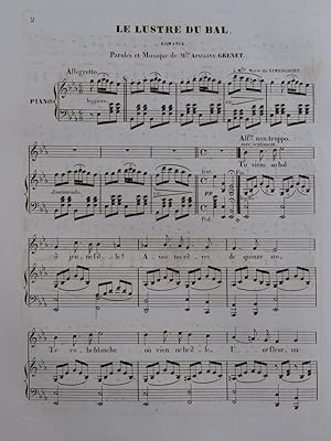 Seller image for GRENET Apauline Le Lustre du Bal Chant Piano ca1840 for sale by partitions-anciennes