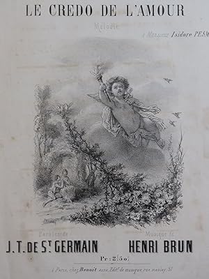 Bild des Verkufers fr BRUN Henri Le Credo de l'Amour Chant Piano ca1850 zum Verkauf von partitions-anciennes