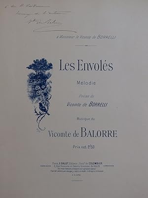 DE BALORRE Vicomte Les Envolés Dédicace Chant Piano ca1900