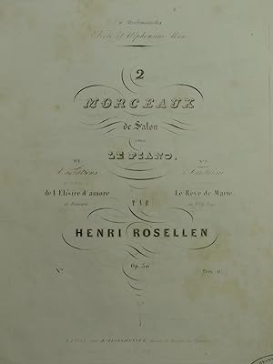 Seller image for ROSELLEN Henri Fantaisie sur le Rve de Marie Op 30 Piano ca1840 for sale by partitions-anciennes