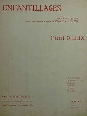 Image du vendeur pour ALLIX Paul Enfantillages 6 Pices Piano 1913 mis en vente par partitions-anciennes