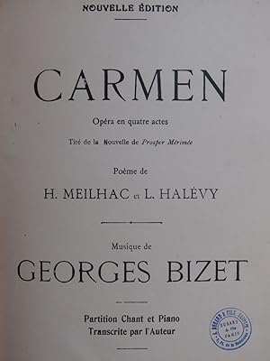 Seller image for BIZET Georges Carmen Opra Piano Chant for sale by partitions-anciennes