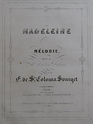 Image du vendeur pour DE SANTA COLOMA SOURGET E. Madeleine Chant Piano ca1860 mis en vente par partitions-anciennes