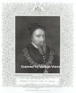 Historical Antique Portrait Print THOMAS STANLEY FROM THE ORIGINAL BY HOLBEIN, IN THE COLLECTION ...