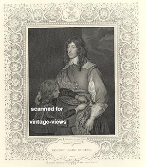 Historical Antique Portrait Print GEORGE, LORD GORING FROM THE ORIGINAL OF VAN DYKE IN THE COLLEC...