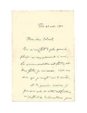 Georges CLEMENCEAU / Lettre autographe signée
