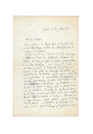 Image du vendeur pour Louis PASTEUR / Lettre autographe signe indite / Rage / Vaccination mis en vente par Le Manuscrit Franais