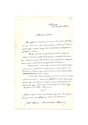 Prince IMPERIAL / Lettre autographe signée / Honneur / Napoléon / Bonaparte