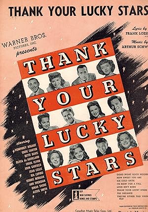 Bild des Verkufers fr Thank Your Lucky Stars - Vintage sheet Music - Movie Cover zum Verkauf von ! Turtle Creek Books  !