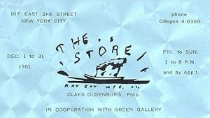 CLAES OLDENBURG: A 1961 BUSINESS CARD ANNOUNCEMENT FROM "THE STORE"