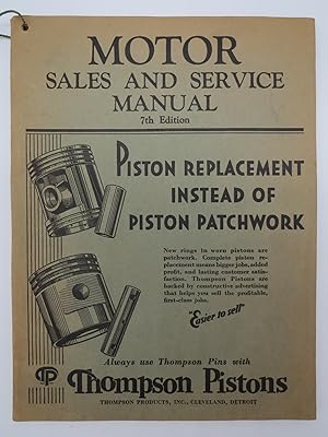 MOTOR SALES AND SERVICE MANUAL, 1929-1930, 7TH EDITION