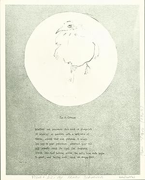 Imagen del vendedor de Whether one pretends this bird is plump full (first line) (broadside a la venta por Eureka Books