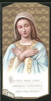 Heiligenbild Maria mit verschränkten Armen
