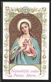 Heiligenbild Nejsvetejsi srdce Panny Marie, Die Heilige Maria