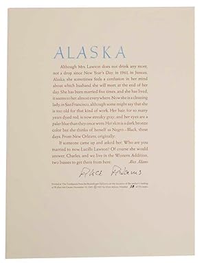 Alaska (Signed Broadside)