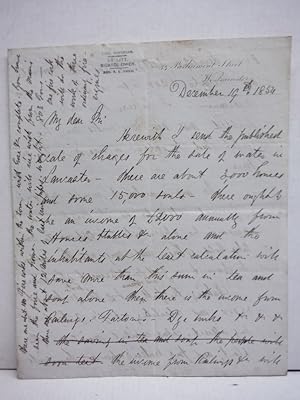 1854: Sir Richard SIR ROBERT RAWLINSON HANDWRITTEN LETTER