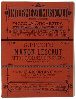MANON LESCAUT - Atto I - Romanza Des Grieux. Riduzione per piccola Orchestra di Giovanni Bossa. I...