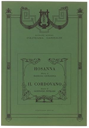 Seller image for HOSANNA (Barbara Giuranna) - IL CORDOVANO (Goffredo Petrassi): for sale by Bergoglio Libri d'Epoca